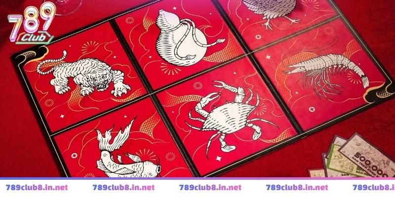 Giao diện bàn cược bầu cua online với sáu biểu tượng quen thuộc